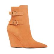 Westers geïnspireerde Saloon 100 Wedge Boot Stuart Weitzman , Brown , ...