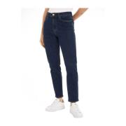 High Waist Slim Fit Five Pocket Jeans Tommy Hilfiger , Blue , Dames