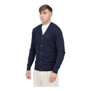 Blauwe Korte Cardigan met Vlag Borduurwerk Tommy Hilfiger , Blue , Her...