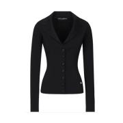 Zwarte Button Up Jas Dolce & Gabbana , Black , Dames