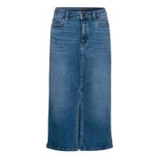 Denim rok met used-look Camel Active , Blue , Dames