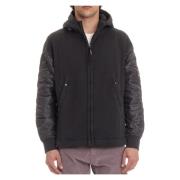 Grijze hoodie van katoen met nylon inzetstukken C.p. Company , Gray , ...