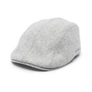 Heather Grey Wol Platte Piek Hoed Brunello Cucinelli , Gray , Heren