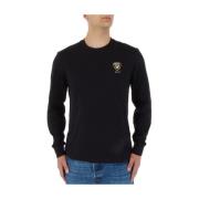 Zwart Print Longsleeve T-shirt Blauer , Black , Heren