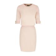 Roze Gebreide Jurk met Gouden Knopen Elisabetta Franchi , Pink , Dames