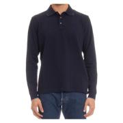 Blauw poloshirt met lange mouwen van katoen Jacob Cohën , Blue , Heren