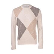 Geelong Diamond Crew Neck Sweater Gran Sasso , Beige , Heren