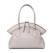 Witte leren tas met rits Furla , Beige , Dames