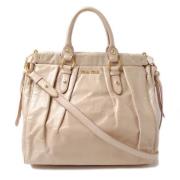 Pre-owned Leather handbags Miu Miu Pre-owned , Beige , Dames