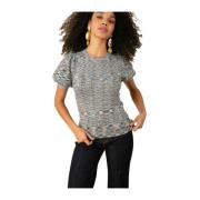 Blauwe Gebreide Top met Ballonmouwen Hale Bob , Multicolor , Dames