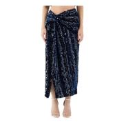 Navy Blauw Fluweel Paillettenjurk Sabina Musayev , Blue , Dames