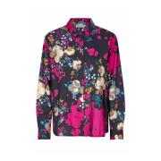 Bloemenprint A-Lijn Shirt Fuchsia Rood Masai , Multicolor , Dames