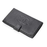 Pre-owned Leather wallets Chanel Vintage , Black , Dames