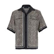 Luipaardprint Cubaanse Kraag Shirt Amiri , Multicolor , Heren