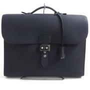 Pre-owned Leather handbags Hermès Vintage , Blue , Heren