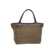 Pre-owned Canvas gucci-bags Gucci Vintage , Beige , Dames