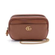 Pre-owned Leather handbags Gucci Vintage , Brown , Dames