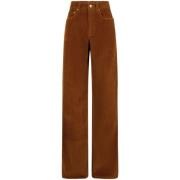 Ribfluwelen Bruine Broek Damesmode Paco Rabanne , Brown , Dames