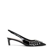 Slingbacks met Kristallen en Kittenhakken Gucci , Black , Dames