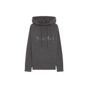 Grijze hoodie met strass lettering Max Mara , Gray , Dames