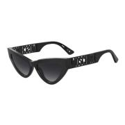 Zwart/Donkergrijs Geshade Zonnebril Moschino , Black , Dames