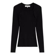 Moderne Ribgebreide Trui Ba&Sh , Black , Dames