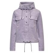 Ribfluwelen Hoodie met Zakken Street One , Purple , Dames