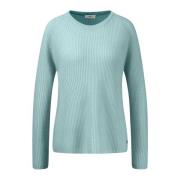 Kasjmier Rib Crewneck Trui Fynch-Hatton , Blue , Dames