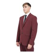 Bordeaux Single-Breasted Jas Herfst Winter Selected Homme , Red , Here...