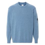 Crew Neck Gebreide Trui C.p. Company , Blue , Heren