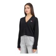 Zwarte Korte Cardigan Hedendaagse Outfit Touch Tommy Jeans , Black , D...