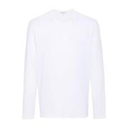 Pima Cotton Long Sleeve Crew T-Shirt James Perse , White , Heren