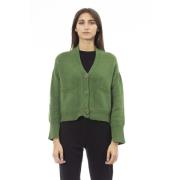 Cardigan met knoopsluiting en zakken Alpha Studio , Green , Dames