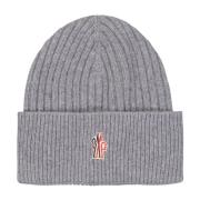 Logo Beanie Muts voor Mannen Moncler , Gray , Heren