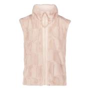 Nepbont vest met opstaande kraag Betty & Co , Beige , Dames