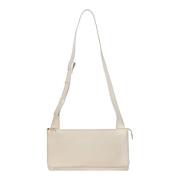 Leren schoudertas met ritssluiting My Best Bags , Beige , Dames