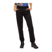 Casual Sweatpants met Logo Zijstrepen Custo Barcelona , Black , Dames