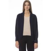 Trendy Cardigan met Metalen Monogram Baldinini , Blue , Dames