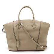 Pre-owned Leather totes Louis Vuitton Vintage , Beige , Dames