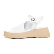 Casual platform sandalen - Wit Cesare Gaspari , White , Dames