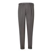 Moderne Geplooide Broek met Rits PT Torino , Gray , Heren