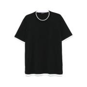 Logo-geborduurd Crew Neck T-shirt Brioni , Black , Heren