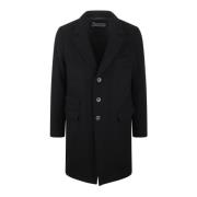 Klassieke Wollen Jas Herno , Black , Heren