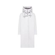 Lange Parka met Rits en Knopen Duno , White , Dames