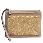 Pre-owned Leather clutches Valentino Vintage , Beige , Dames