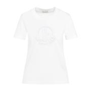 Witte T-shirt Elegante Stijl Moncler , White , Dames