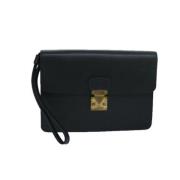 Pre-owned Leather clutches Louis Vuitton Vintage , Black , Dames