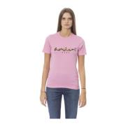 Trendy T-shirt met voorprint Baldinini , Pink , Dames