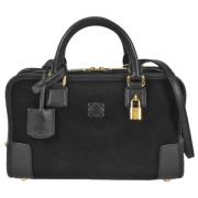 Pre-owned Suede handbags Loewe Pre-owned , Black , Dames