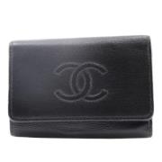 Pre-owned Leather home-office Chanel Vintage , Black , Dames